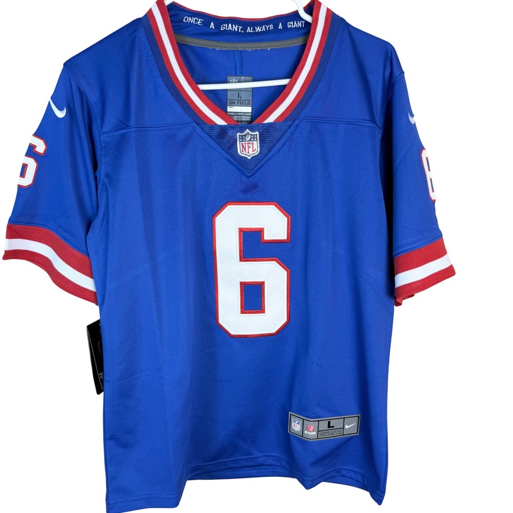 Nike New York Giants Dart #6 Jersey Kids Large 14-16 Blue NFL On Field Football